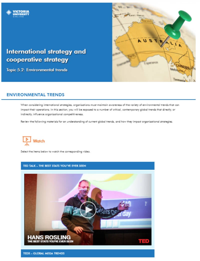 Videos are intertwined into the weekly content